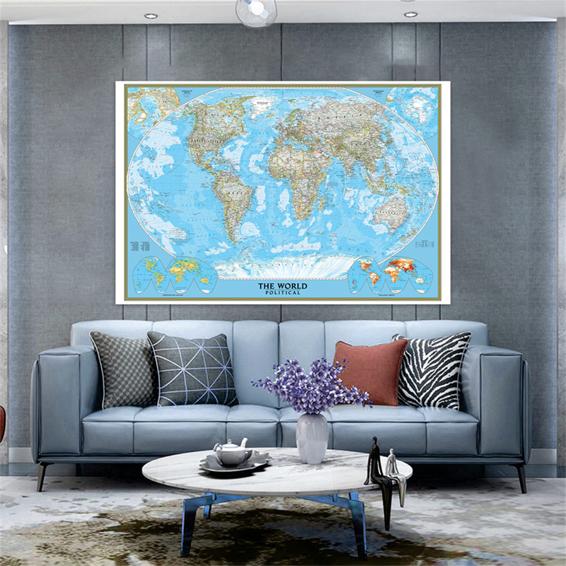 Star Map Poster - Engelse Wereldkaart Poster Klassieke Politieke Wandkunst
