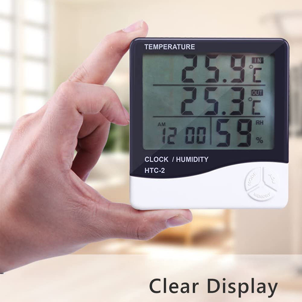 Weather Station Indoor - Multifunctionele LED digitale thermo-hygrometer temperatuur-vochtigheidsmeter wekker