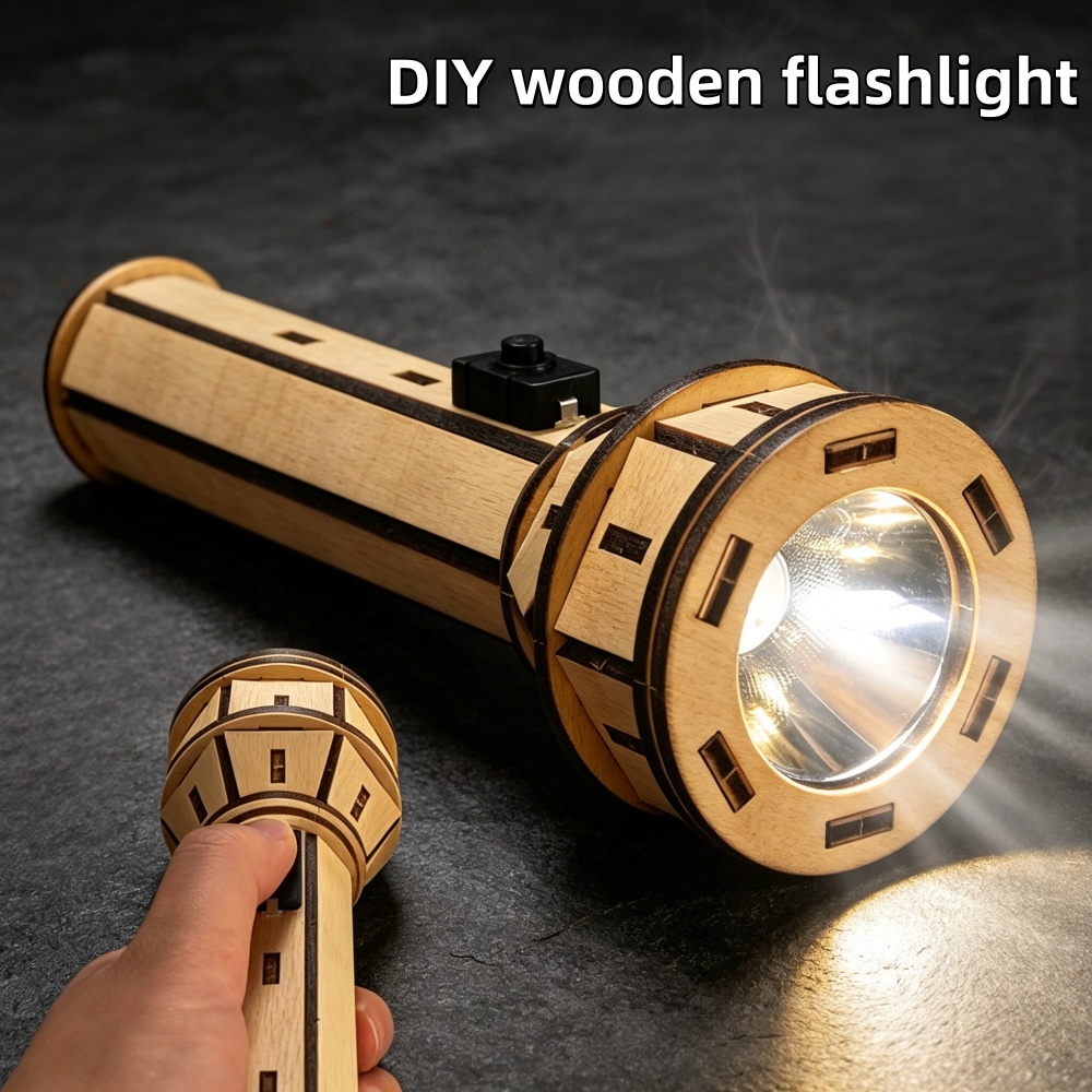 Houten DIY-zaklamp puzzelset S - Science Project Diy recensie en prijs