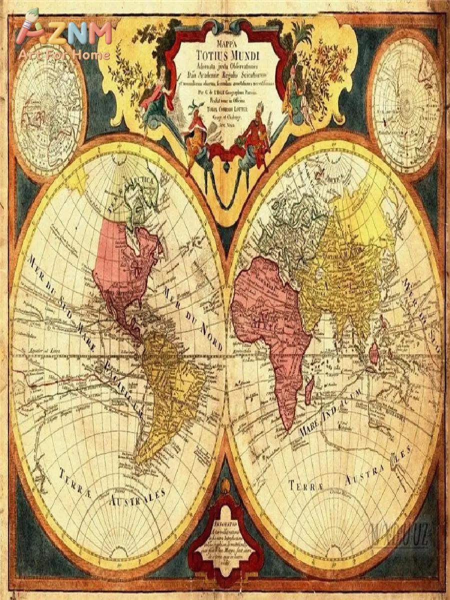 Vintage Wereldkaart Canvas Pri - Star Map Poster recensie en prijs